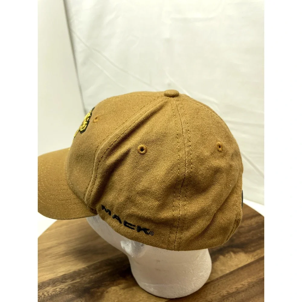 Mack Truck Bulldog Hat Cap  Logo Khaki Gold Brown Vintage Mens‎ Snapback Cap Hat